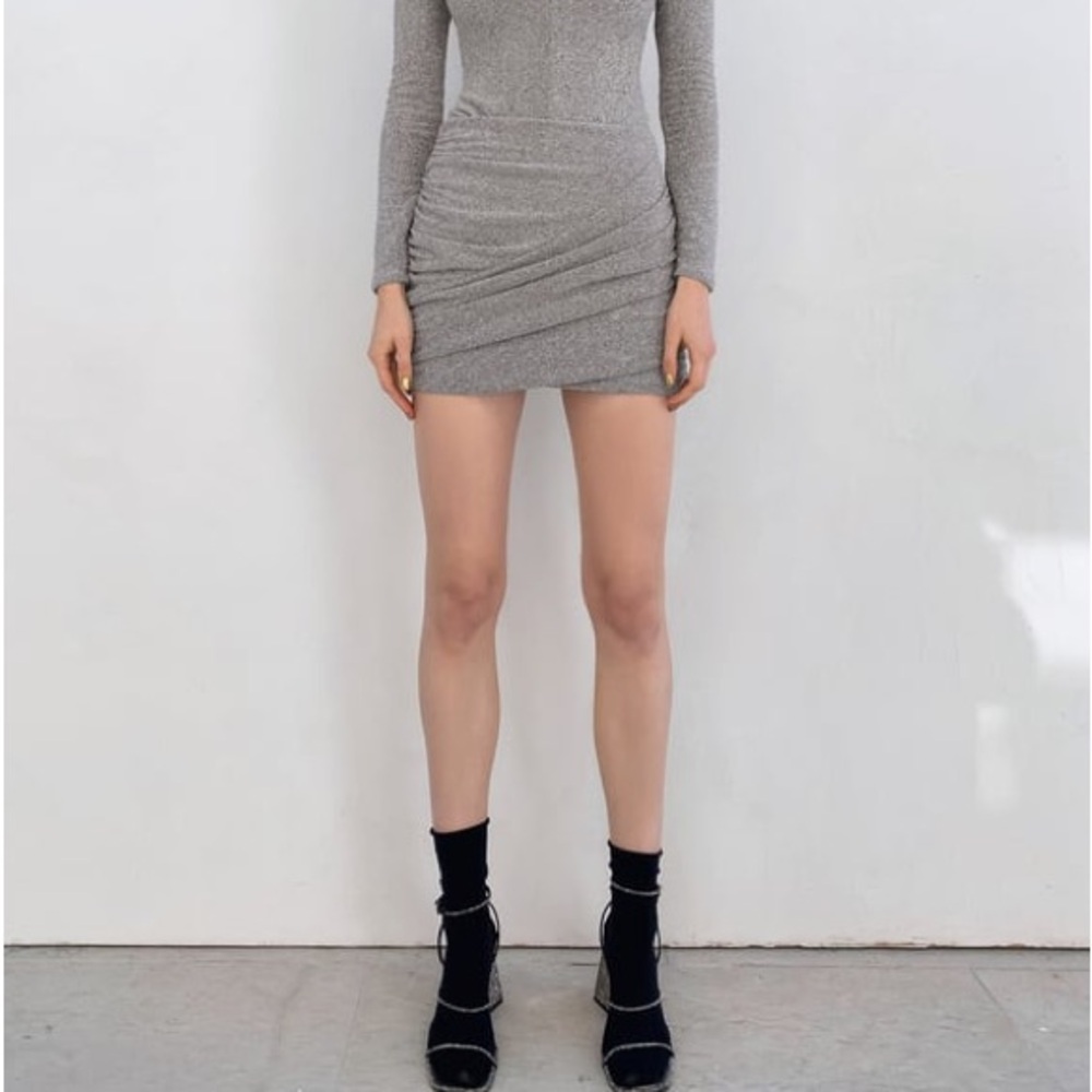ZARA metallic ruched skirt - Picture 5 of 11